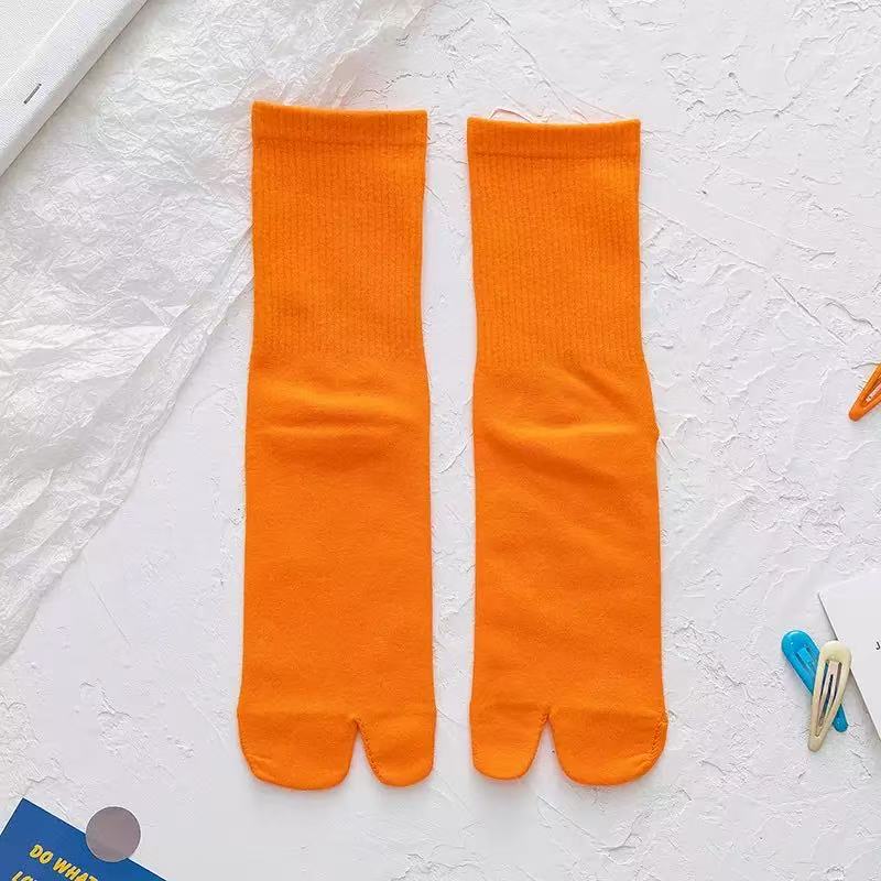 Candy Color Mid-Calf Tabi Sock - Toe Sock Split 评论和价格